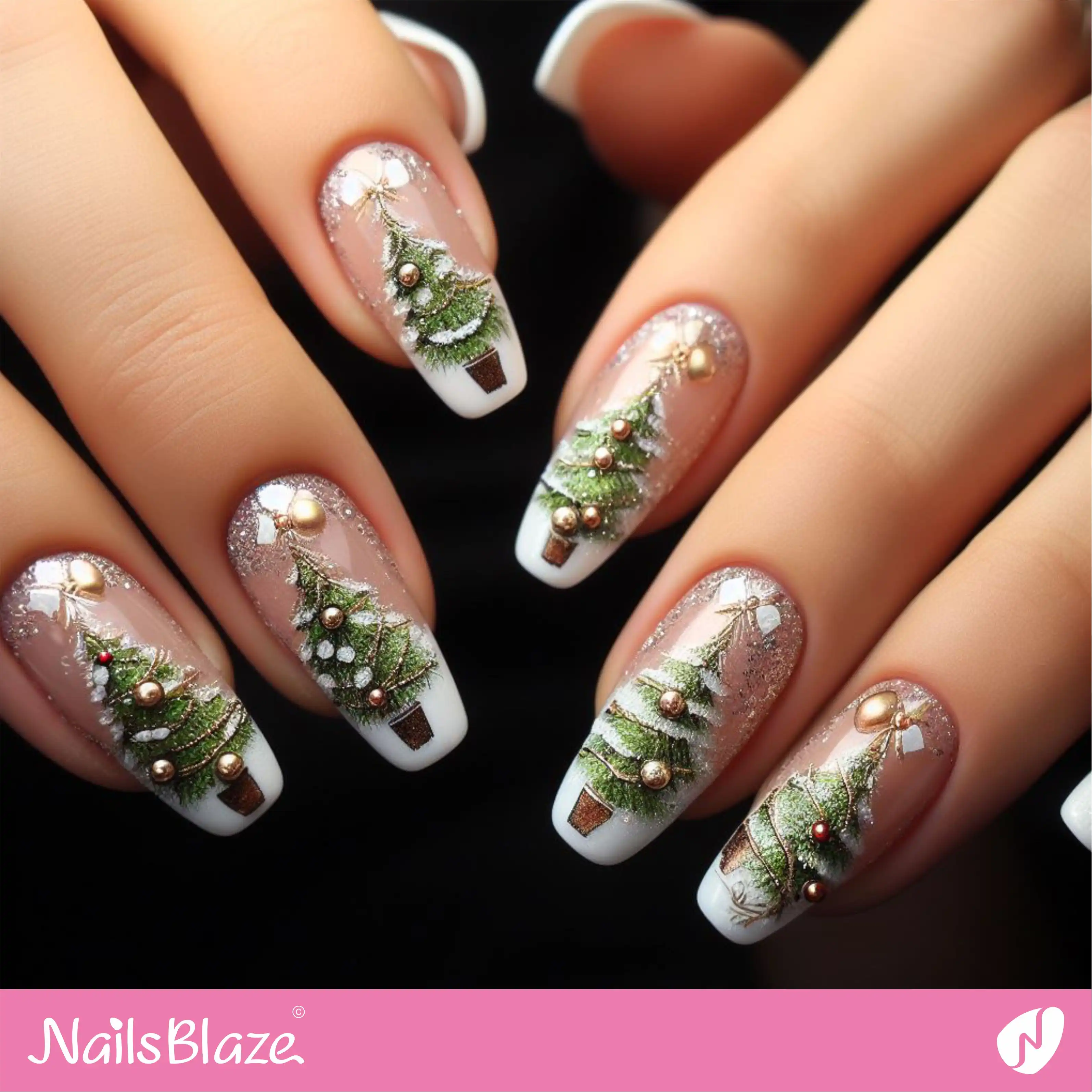 Christmas Tree Nail Design | Christmas | Winter - NB1229